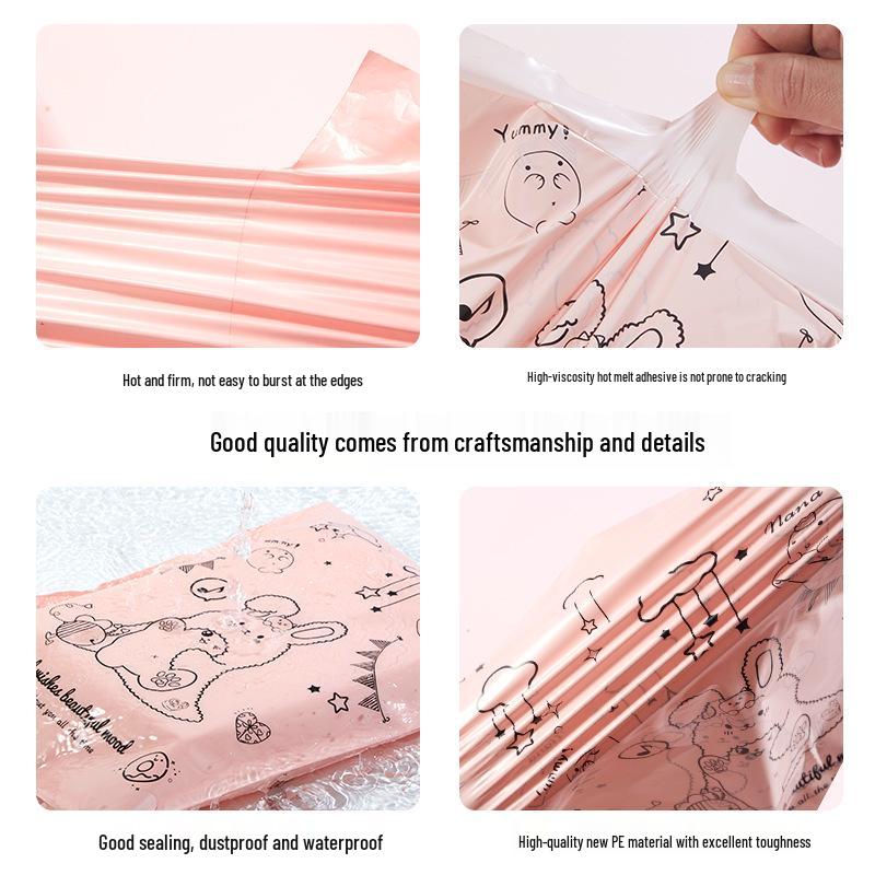 Pink Thickened Waterproof Packing Tape Bag - E-commerce Shipping and Packaging