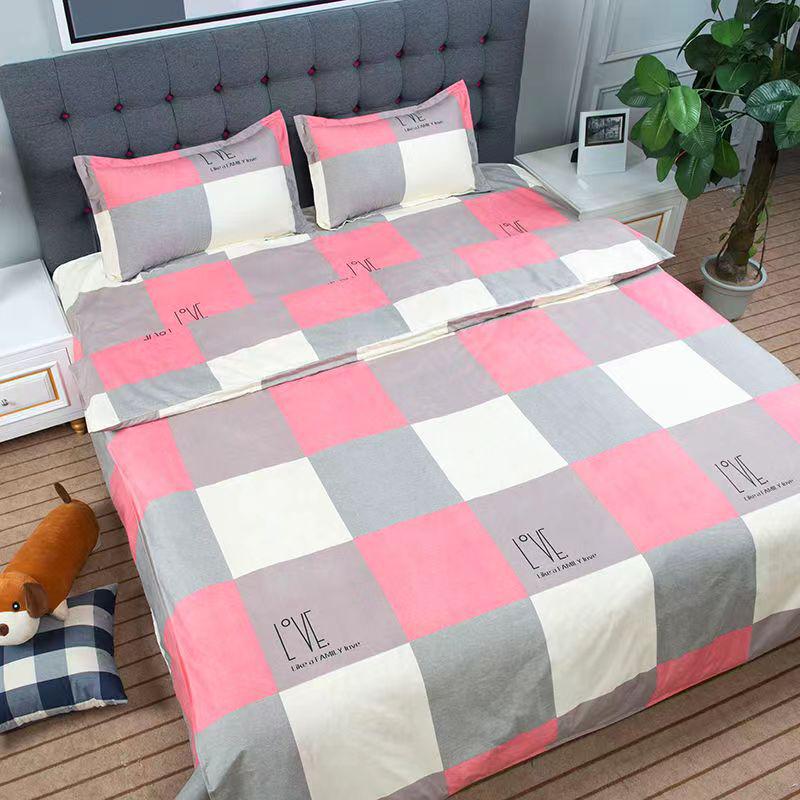 Cotton Dormitory Bedding Set: 3-Piece Quilt Cover and Single Sheet for Student Single Bed.