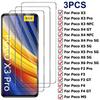 3PCS Protective Glass for Poco X3 X4 X5 X6 Pro NFC 5G M5S Film Screen Protector for Xiaomi Poco F3 F4 GT F2 Pro Tempered Glass
