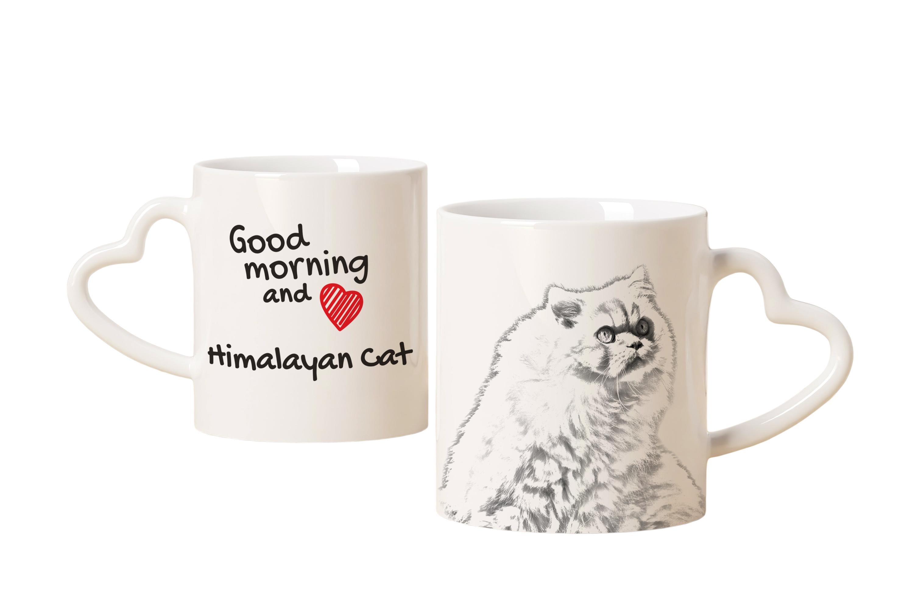 

Himalayan - cat mug, adorable heart-shaped handle mug, universal gift from Art-Dog brand білий