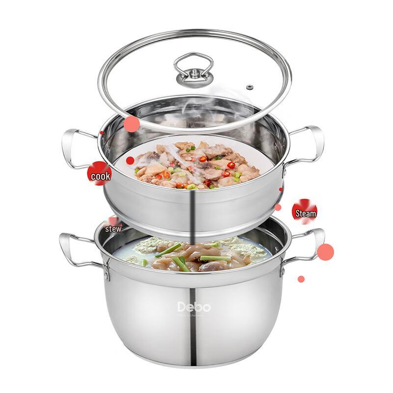Debo 26cm Doppelwandiger Dampfgarer aus 304 Edelstahl