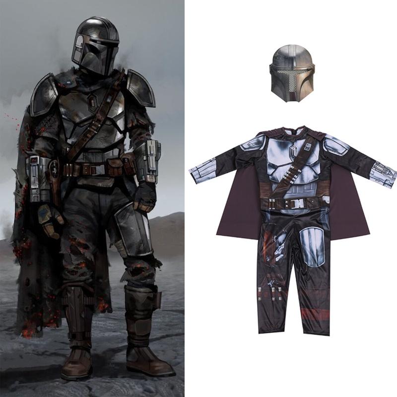 Star Wars Mandalorianer Halloween Kostümset für Jungen; Overall, Maske und Umhang inklusive!