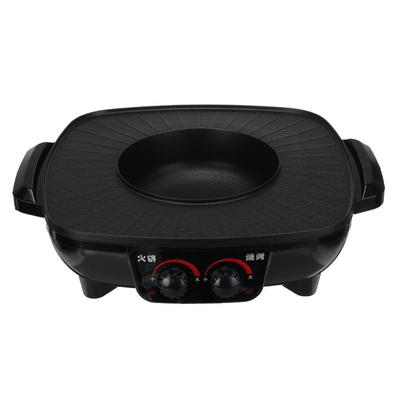 1800W 2 IN 1 220V Hotpot Casalingo Barbecue Pentola Calda Piastre Calde Elettriche Griglie Elettriche Pentola Piastra BBQ Antiaderente Hotpot Casalingo Piastra per Cottura