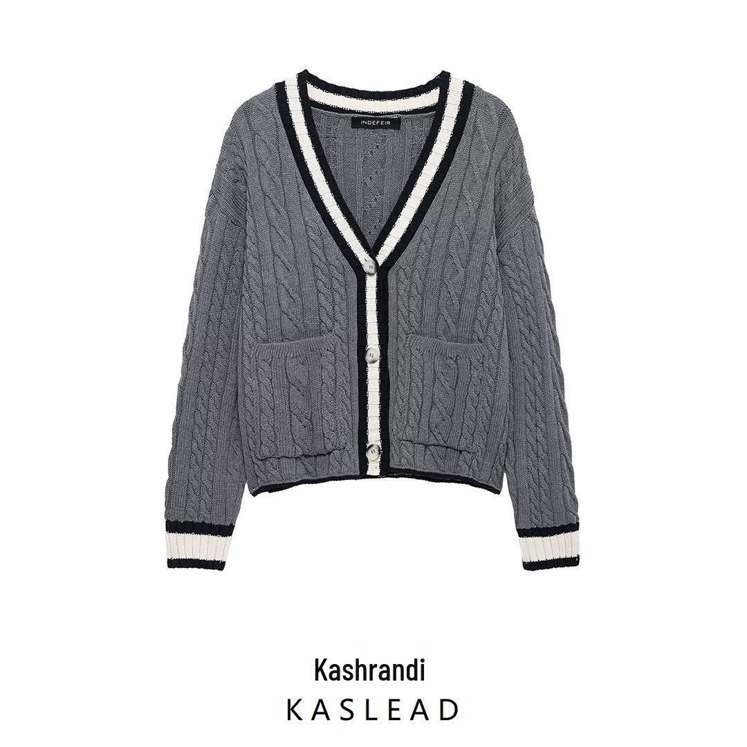 

Spring 2025 Women s Fashion Cable Knit Cardigan - European & American Style S