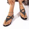 Fashion Plus-size Sandals Women's Summer Round Toe Clip Glitter Soft Soled Non-slip Wear Resistant Fashion Flat Shoes
