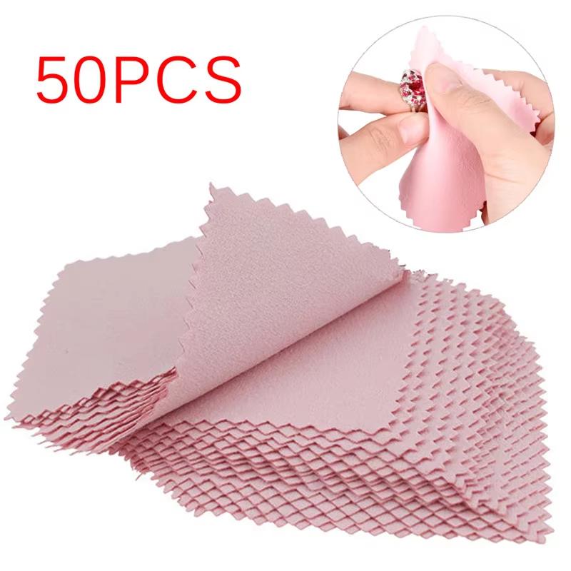 50Pcs/Pack Jewelry Cleaning Cloth Jewelry Wiping Cloth Jewelry Tools Jewelry Making Supplies