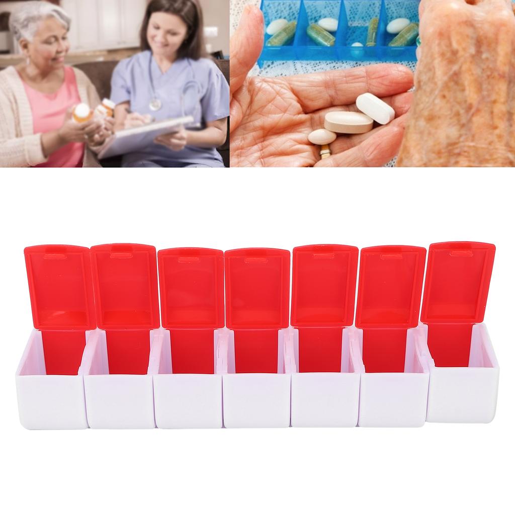 Portable 7 Days Pills Case Weekly Pills Organizer Travel Daily Pills Container for Capsule Supplements Vitamin Pills