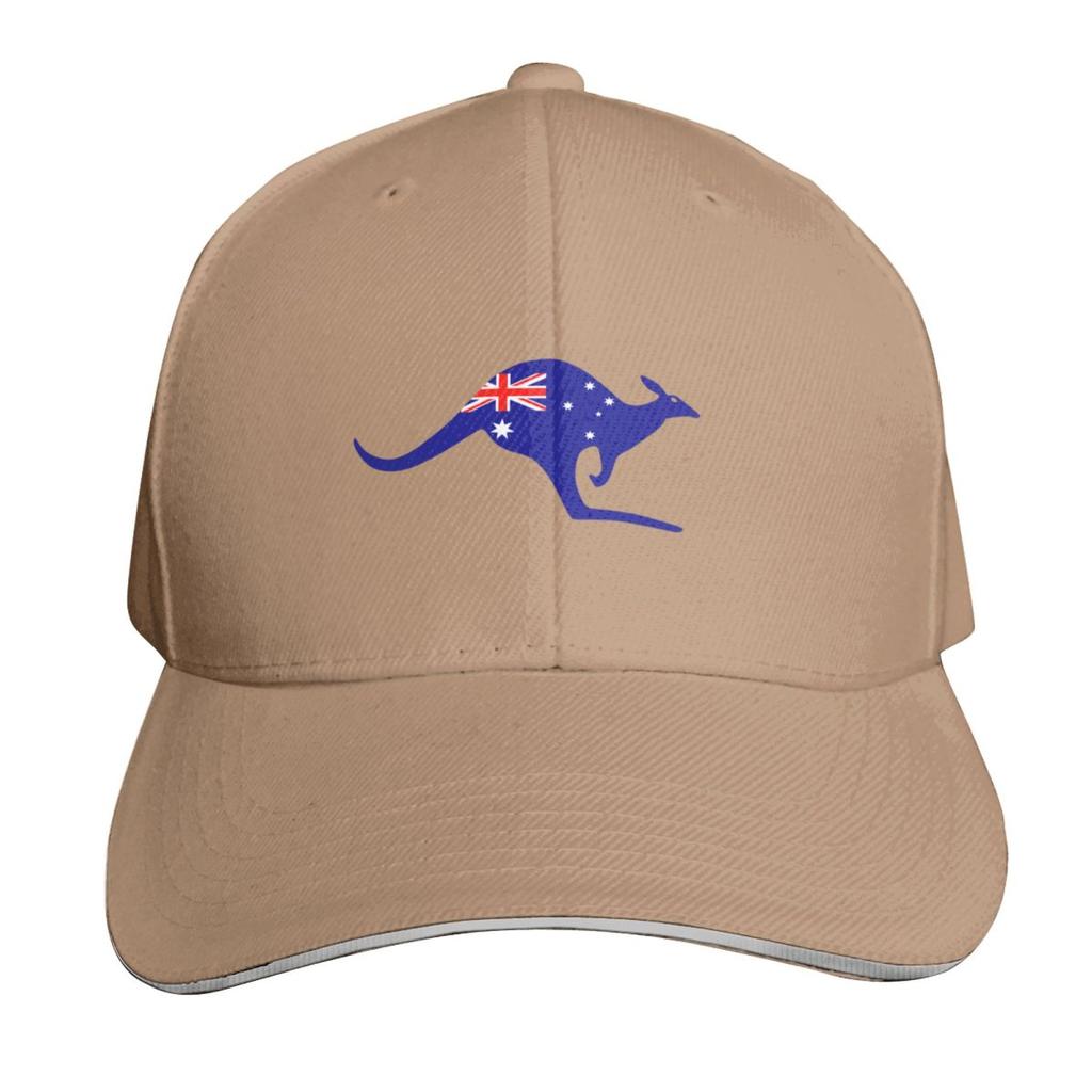 Australia Kangaroo Emblem Design Baseball Cap Quick Dry Performance Cotton Twill Breathable Contrast Two Tone Brim