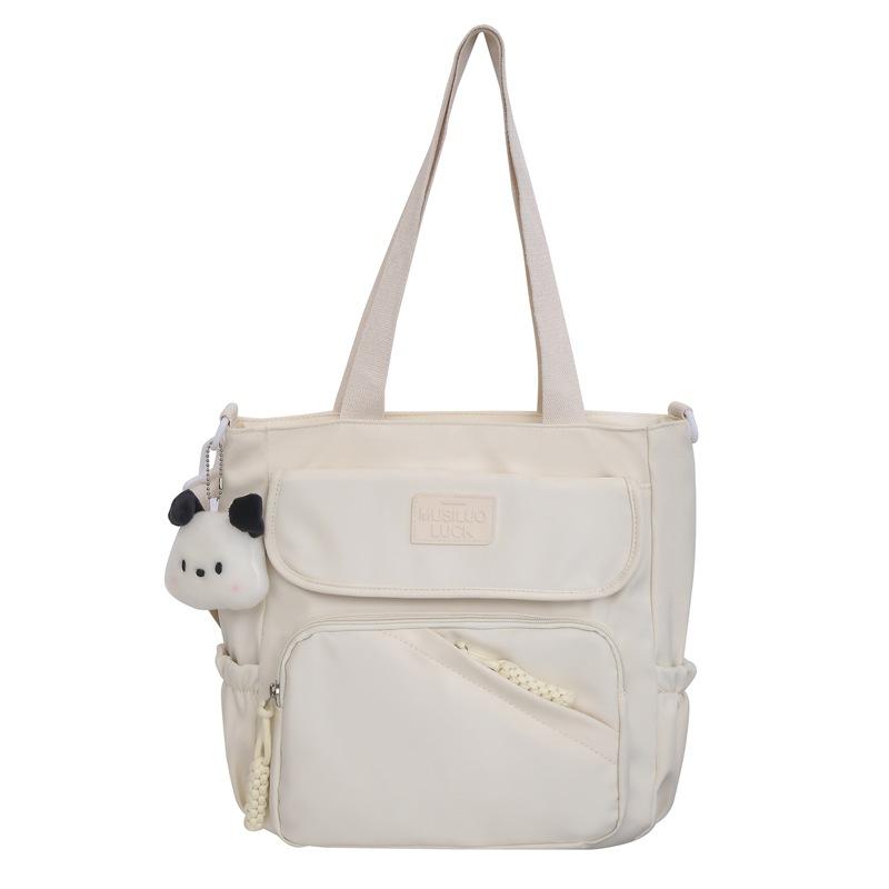 Simple and versatile large capacity handbag shoulder bag soft girl girl student tutoring class commuting tote bag crossbody bag