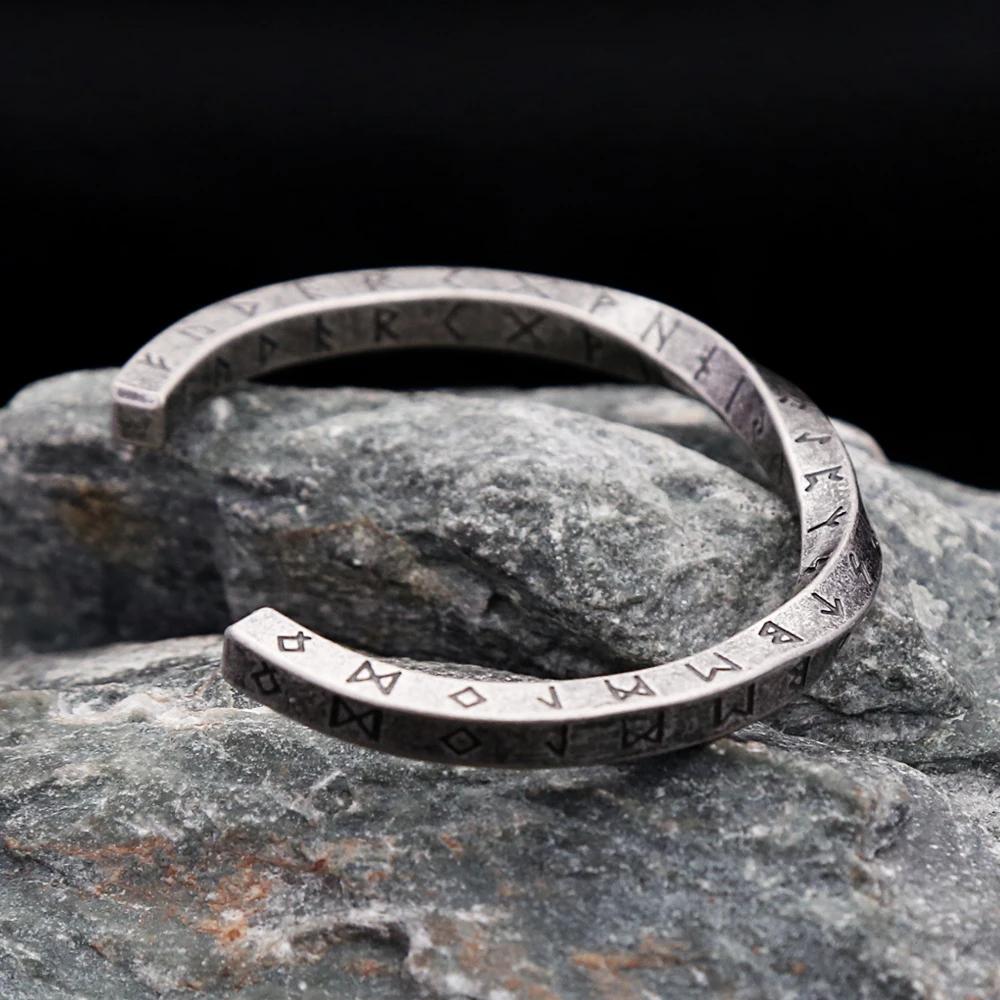 New Vintage Mobius Bangles For Men Fashion Nordic Vikings Letter Bracelets Party Jewelry Gifts