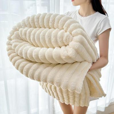 G5Z Rabbit Plush Multifunctional Drawstring Blanket: Thick, Versatile, Warm Nap and Double Cover Blanket.