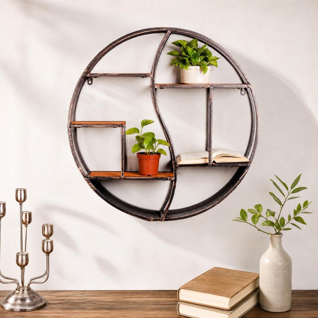 Circular Wall Shelf Decorative Round Sturdy for Office