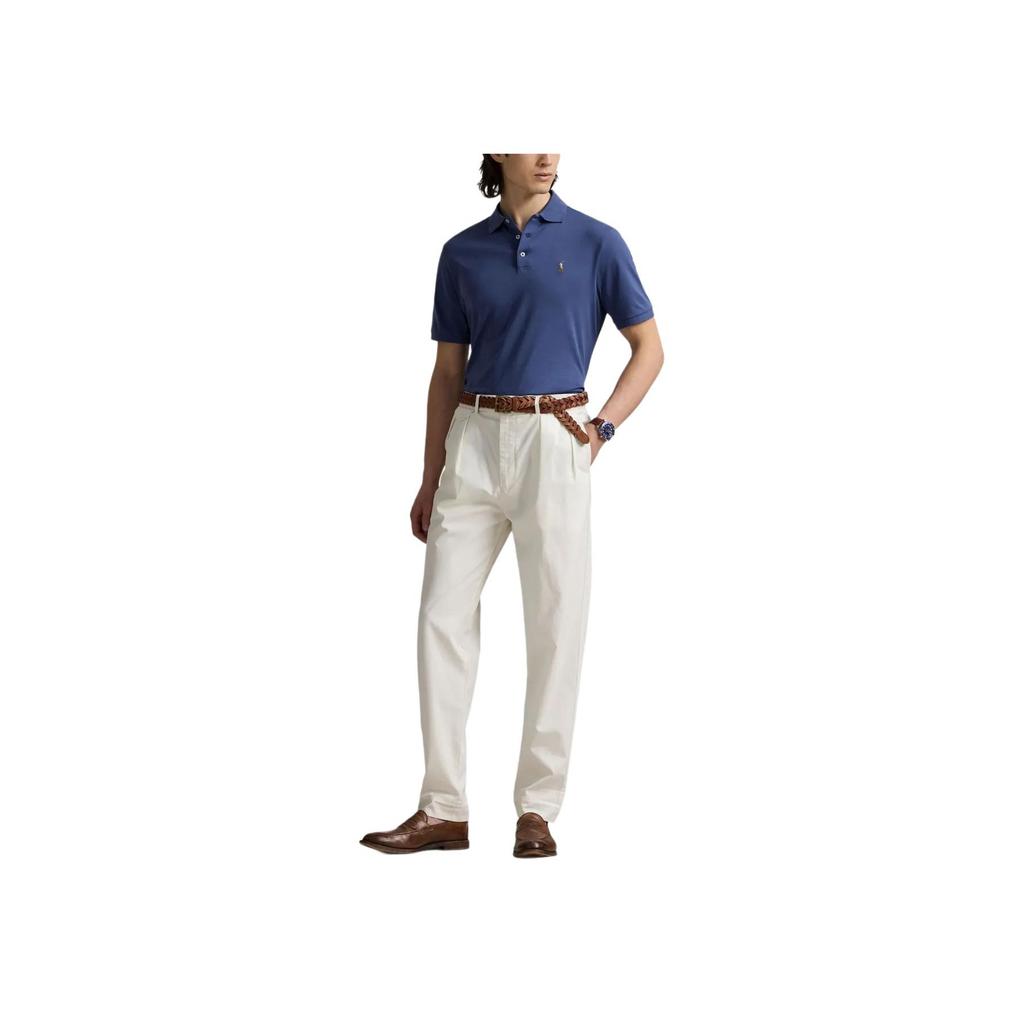 Polo Ralph Lauren Solid Color Small Pony Embroidered Casual Plain Short Sleeve Polo Shirt Men Tops Gray Blue 710870645-013