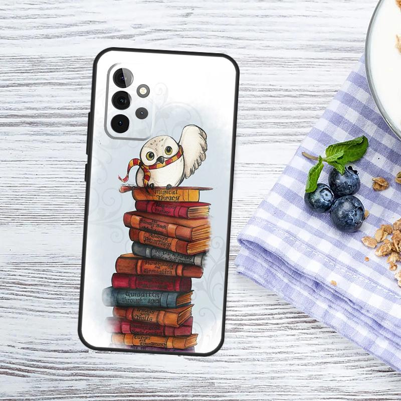 Read Books ilustrační Obal pro Samsung Galaxy A15 A25 A35 A55 A53 A33 A13 A52 A32 A12 A51 A71 A14 A34 A54 Pouzdro
