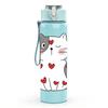 1PC Cat Red Heart Love Pattern 750ml Color Plastic Sports Water Bottle Leakproof Flip Straw Lid Suitable for Sports Office Home Use