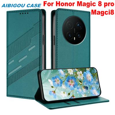 Honor Magic 8 Pro Luxury Leather Case Retro Skin Wallet Book Flip Magnet AUTO Closed Full Cover For Honor Magic8 Pro Phone Bags