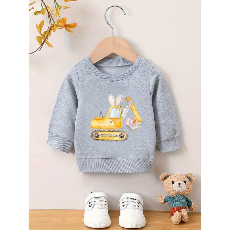 Kids Sweatshirt Cute Printed Pattern Baby Comfortable and Simple Round Neck Hoodie