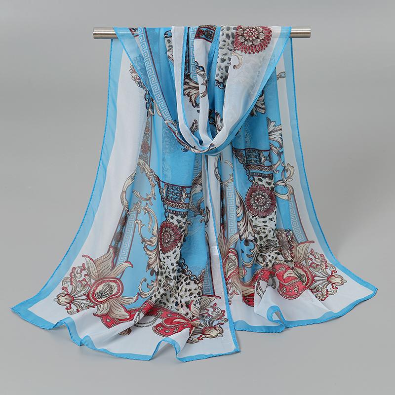 Fashion Women Printed Beach Scarf Bohemia Flower Summer Hijab Shawls And Wraps Female Foulard Sunscreen Sun Protection Shawls