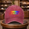 A MenS ATEEZ Rainbow Gradient Baseball Cap Adjustable And Stylish for Outdoor Use Featuring an Urban Design This Lightweight
