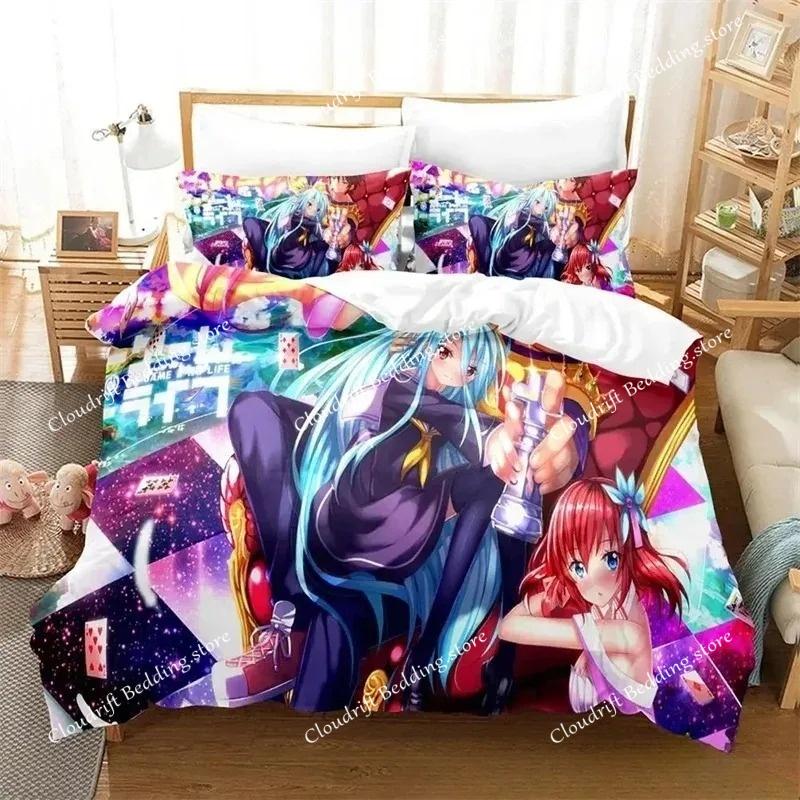 3D Аниме Постельное Белье No Game No Life, Пододеяльник Одеяло Комплект для Кровати Покрывало Наволочка, Размер Кинг Квин Твин для Мальчиков Девочек Взрослых