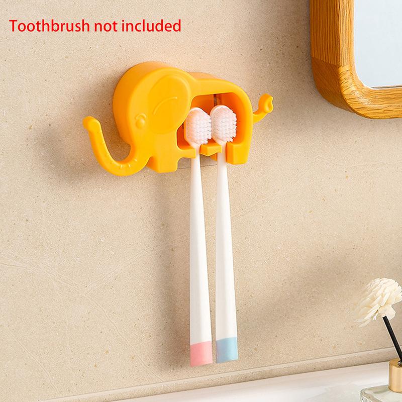 Elefant Zahnbürstenhalter Aufbewahrungsregal Stanzfrei Cartoon Mundspülbecher Zahnbürstenbecher Wandmontiertes Aufbewahrungsregal