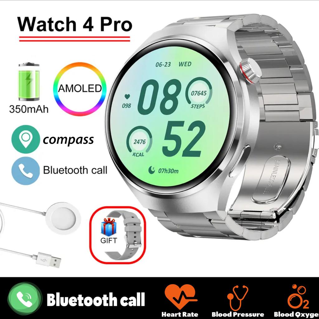 2025 New GT Series Smart Watch 4 Pro AMOLED HD Screen Bluetooth Call Heart Rate Waterproof SmartWatch For Huawei Watches Men Ms.