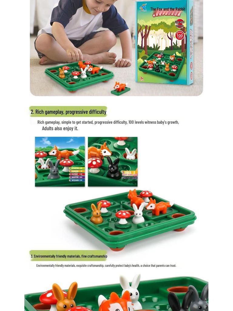 Jump Hop Bunny & Fox Children's Educational Desktop Puzzle Game