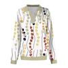 Womens Oversized Sweatshirts Fall Tops Long Sleeve V Neck Casual  Printing Pullover Top Cute Daily Clothes