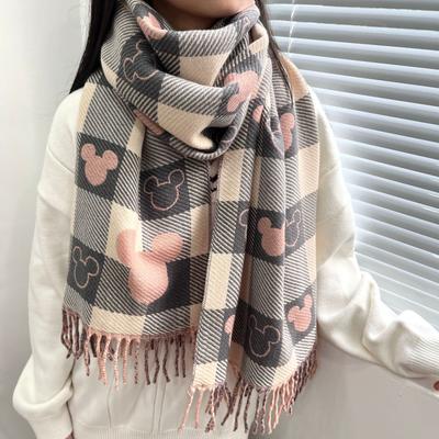 Luxury Winter Cashmere Scarf Women Design Warm Pashmina Long Tassel Scarves Female Print Shawl Thick Foulard Bufanda
