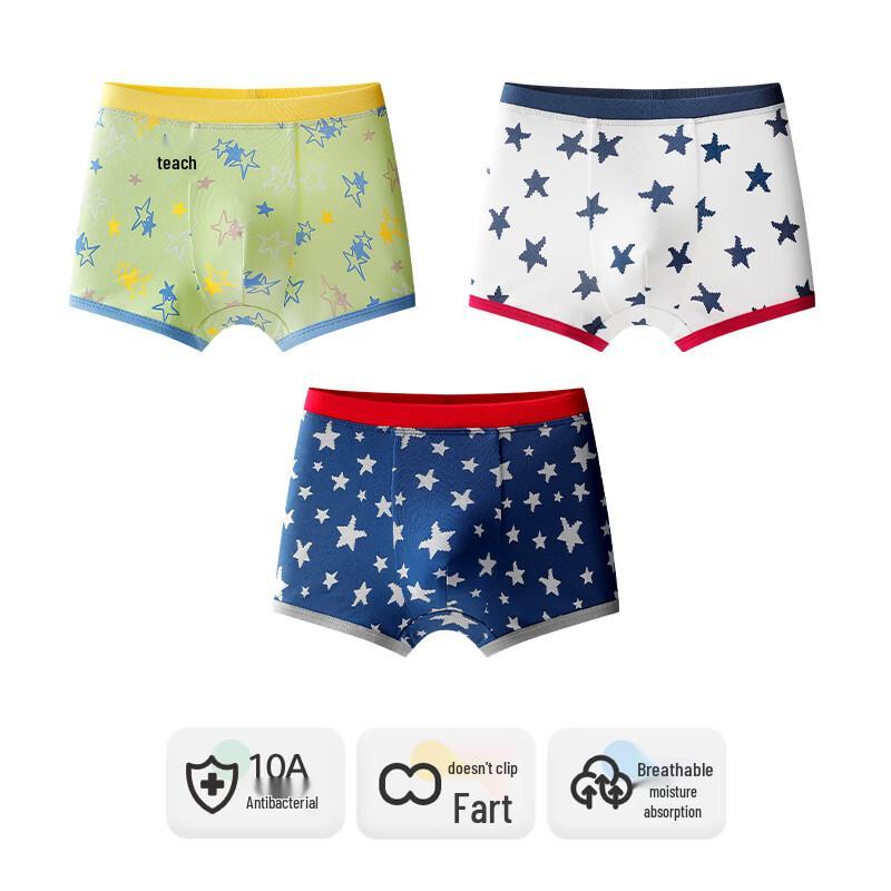 Boys  Pure Cotton Antibacterial Boxer Briefs 3-Pack 160