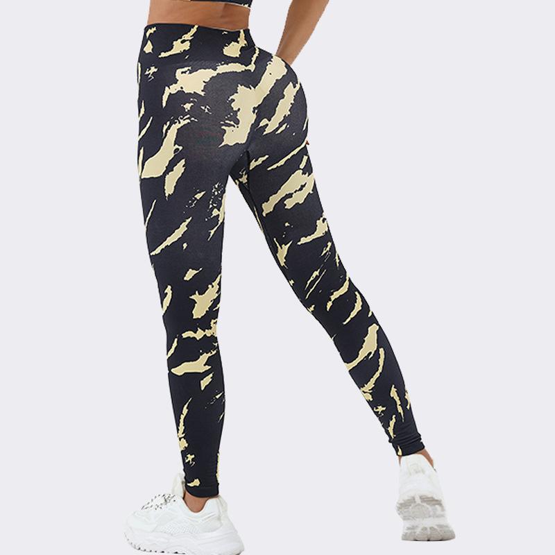 Digitaldruck Sportleggings hoher Bund Fitness Pfirsich-Hüfte Fitnesshose Sport Laufen Fitnesshose Herbst und Winter