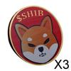 3xIronPlated Collection Dogecoin Coins Souvenir Collectors Red