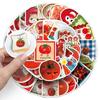 50pcs Cute Tomato Graffiti Stickers for Phone Cases, Tablets, and Laptops