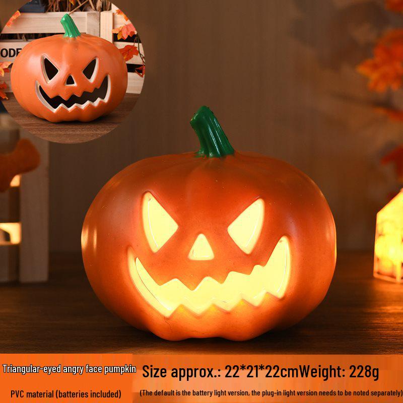 Halloween Light-Up Hollow Pumpkin Lantern for Outdoor Decor