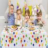 kathson Rectangle Tablecloth with Colorful Balloons Pattern,Plastic Birthday Disposable Tablecloth Plastic Table Cloths Table Cover for