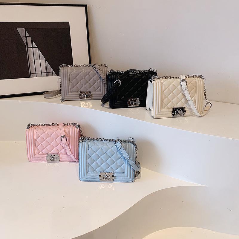 Ny modetrend rombkedjeväska enkel axel sned överkropp leboy het mamma-väska