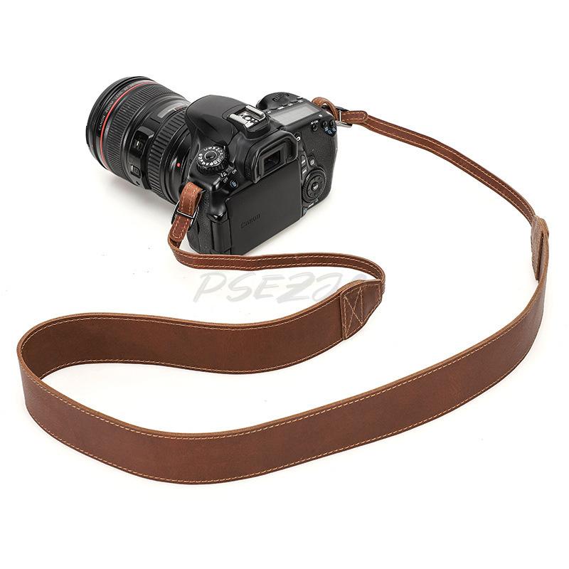 Retro Crazy Horse Leather Camera Strap Comfortable and Convenient Outdoor Travel Double Sided Leather Digital Camera Strap