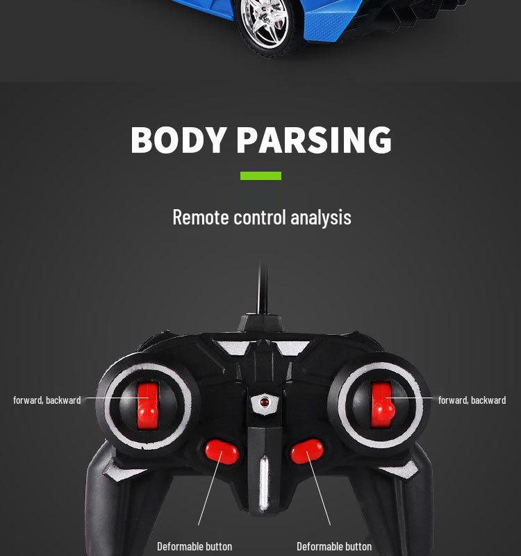 1:18 Remote Control Car Toy - One-Button Transforming Robot Model for Kids