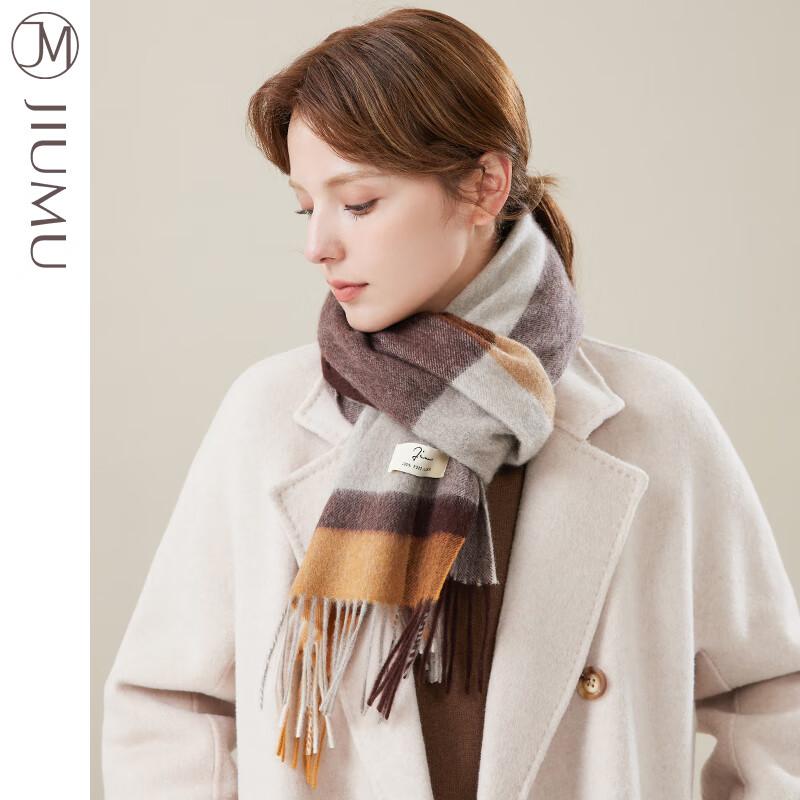 JIUMU 100% Cashmere Scarf for Women, Autumn And Winter Shawl, Ladies' Warm Neck Wrap, Birthday And New Year Gift Box Set