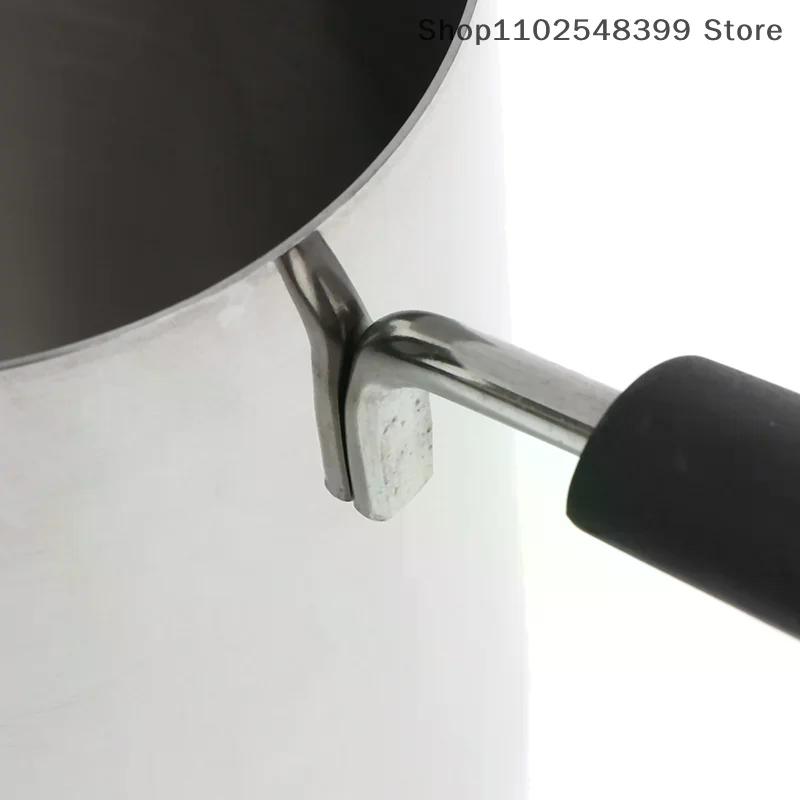 350/600ML Kaffeekanne aus Edelstahl mit langem Griff und Ausgießer, Milch-Butterwärmer, Topf für Herdplatten, Schokoladenschmelztopf