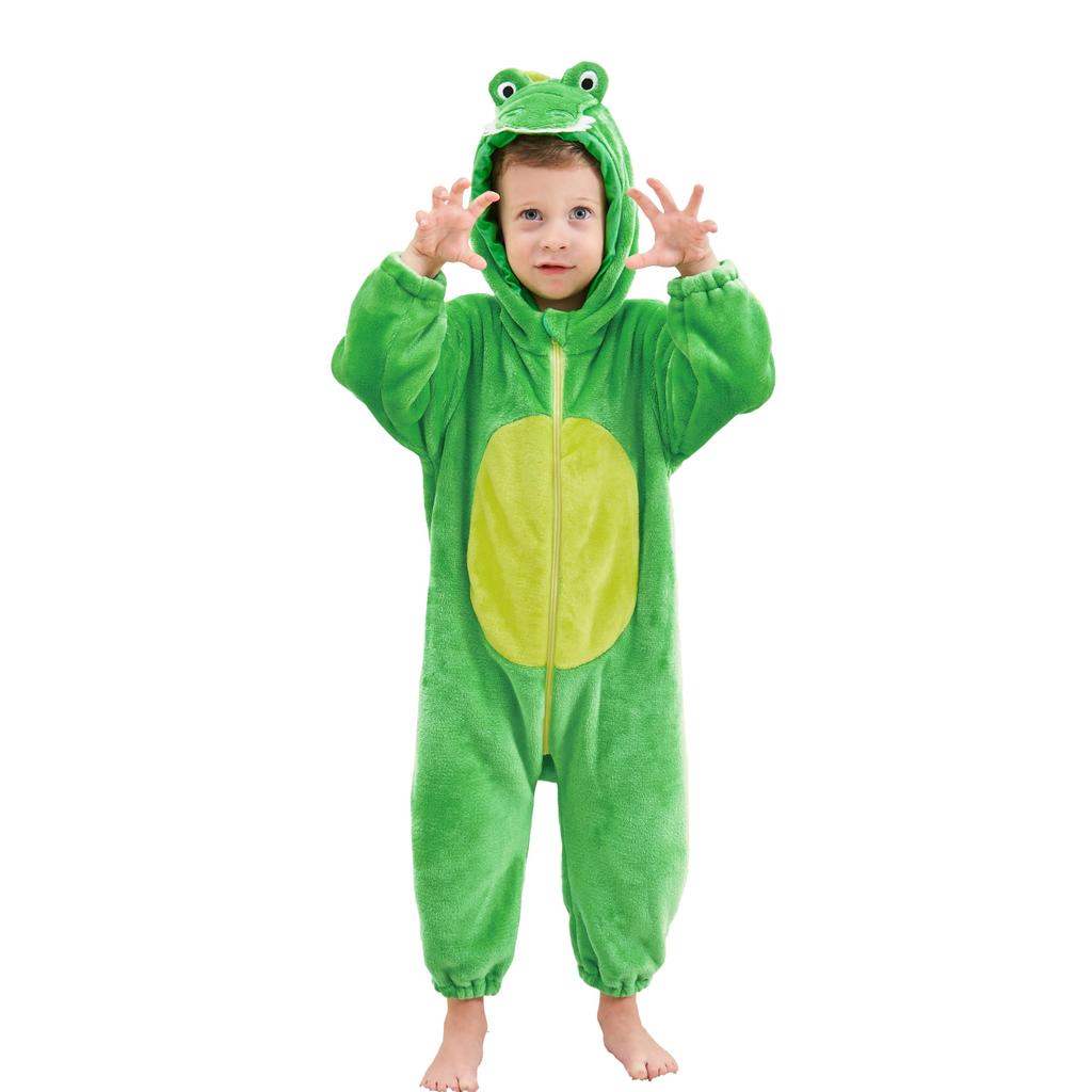 LOLANTA Crocodile Kigurumi Baby Romper Overalls for Flannel Size 120 Halloween, Kids' Costume, Green,