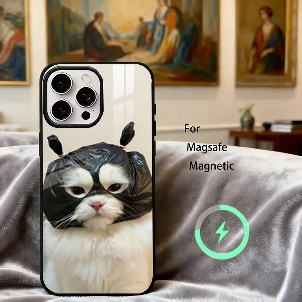 

F-Funny C-Cat C-Cute Phone Case For iPhone17,16,15,14,13,12,11 Plus,Pro Magnetic with Magsafe Wireless Charging iPhone15Plus
