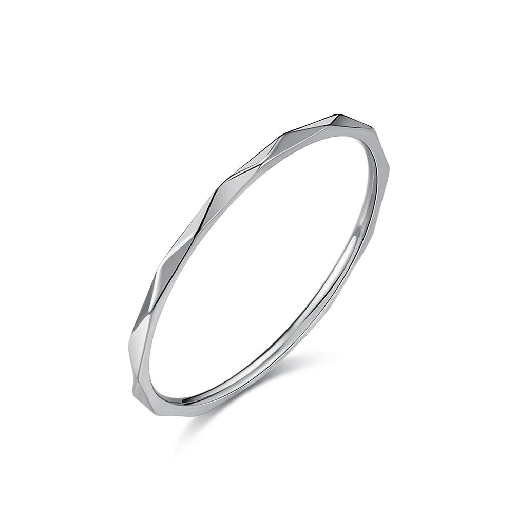 1mm Thin Stackable Ring Stainless Steel V Faceted Knuckle Midi Ring Wedding Band for Women Girl Size 3-10