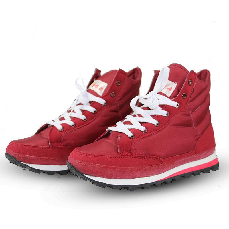 Jinbei Leichte Winter-Schneestiefel für Damen: Schaumstoffunterseite, Baumwolldesign