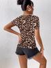 2026 Women's Summer Fashion: Casual Leopard Print Round Neck Short Sleeve T-shirt