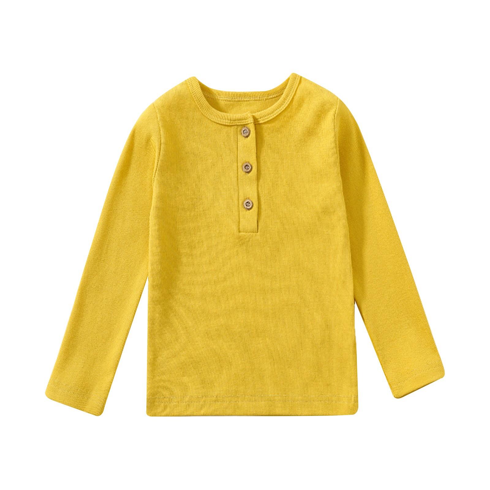 

Мальчики Девочки Толстовки Однотонные Длинные Рукава Рубашки С Пуговицами Свободный Покрой Пуловеры Топы 90 жёлтый