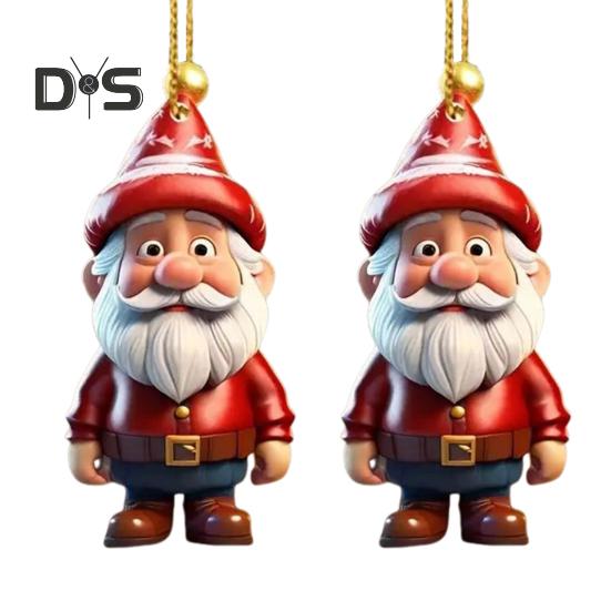 1 pereche de figurine de desene animate pandantiv, ușor de agățat, ornamente acrilice de Crăciun, pandantiv colorat, reutilizabil, agățat pentru decorațiuni festive, brad de Crăciun