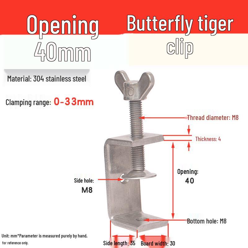 304 Stainless Steel U-Clamp Tiger Clamp with Hand-Tightened Eyebolt