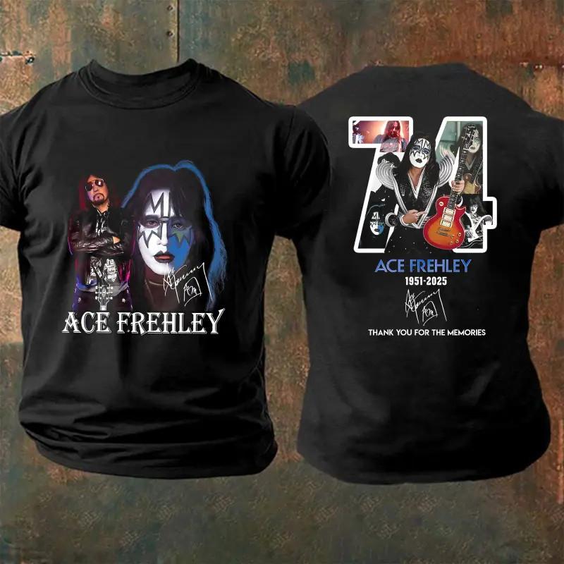 Frehley 1951 -2025 , Ace Frehley 74 Years Anniversary Unisex T-Shirt XXXXL