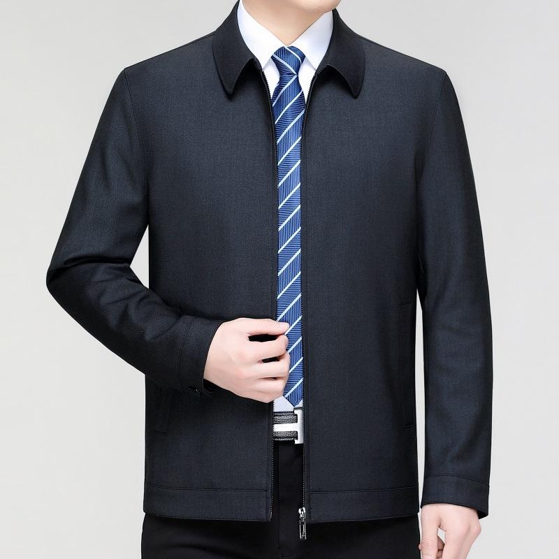 Men's wool jacket spring and autumn new style middle-aged and elderly business leaders dad's casual men's jacket